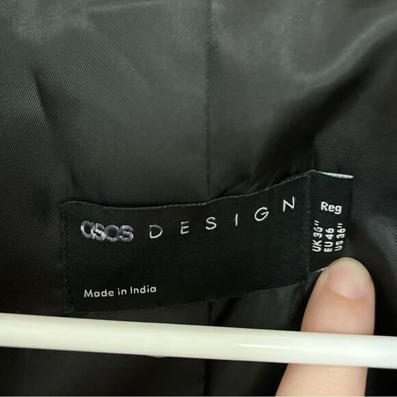 ASOS Design NWT Black Striped Two Button Single Breasted Blazer - Picture 3 of 5